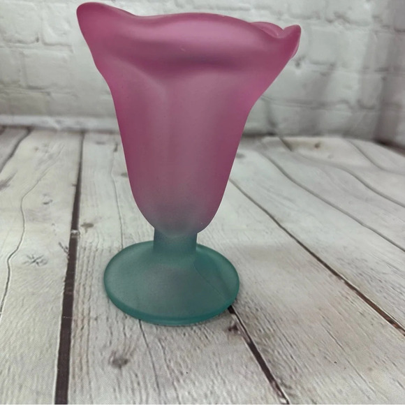 vintage Libby’s ka-dinks set of 3 frosted parfait tulip pastel sundae cups MCM - Picture 2 of 8